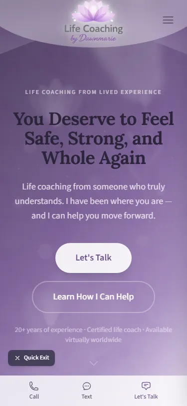 Life Coaching by Dawnmarie mobile view